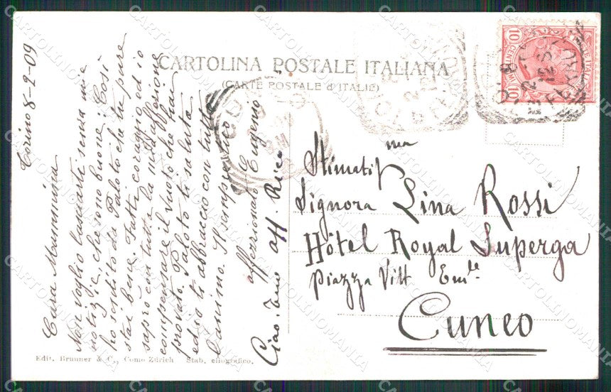 Torino Città Viale Castello Medioevale Brunner 4598 cartolina MZ8904 – retro