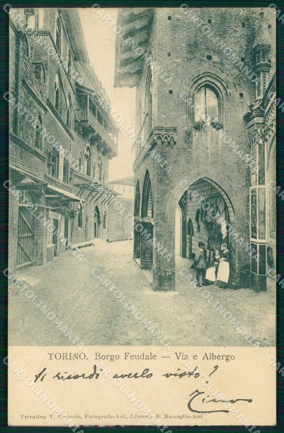 Torino Città Borgo Feudale Via Albergo cartolina MZ8916 – fronte