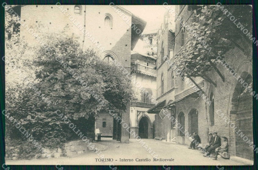 Torino Città Castello Medioevale Interno cartolina MZ8918 – fronte