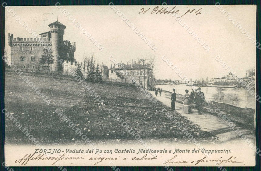 Torino Città Veduta del Po Castello Medioevale cartolina MZ8944 – fronte