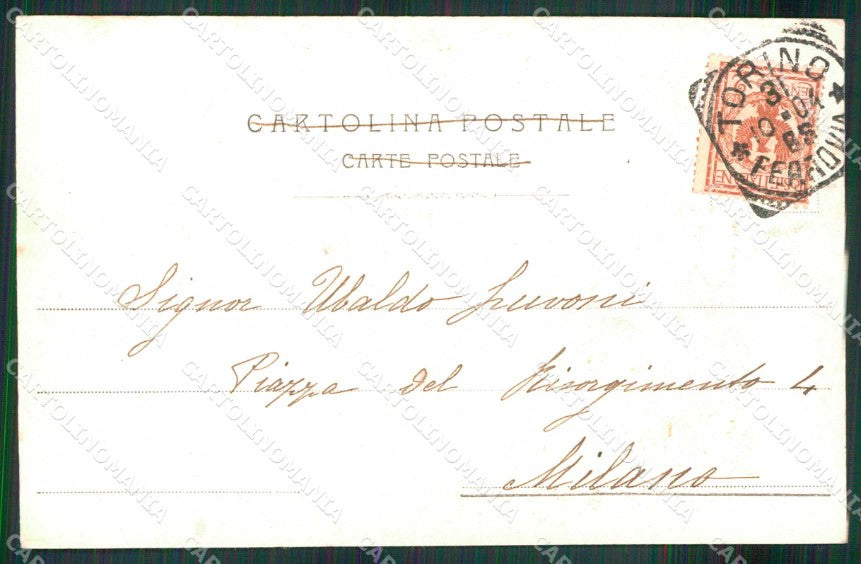 Torino Città Veduta del Po Castello Medioevale cartolina MZ8944 – retro