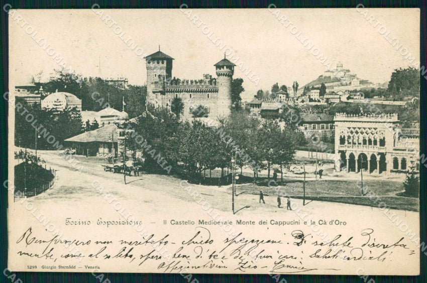 Torino Città Esposizione Castello Medioevale Cà d'Oro cartolina MZ8947 – fronte