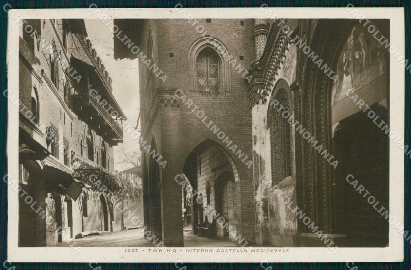 Torino Città Castello Medioevale Interno Foto cartolina MZ8957 – fronte