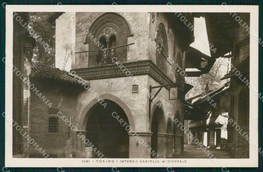 Torino Città Castello Medioevale Interno Foto cartolina MZ8959 – fronte
