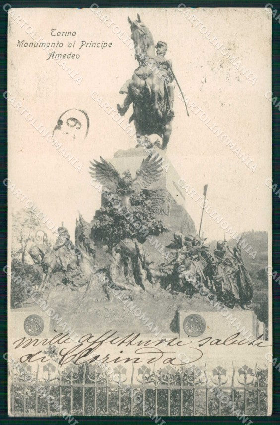 Torino Città Monumento Principe Amedeo di Savoia cartolina MZ8970 – fronte