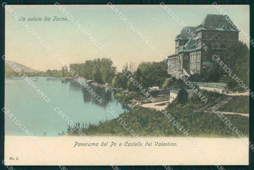 Torino Città Saluto da Castello del Valentino Fiume Po cartolina MZ8997 – fronte