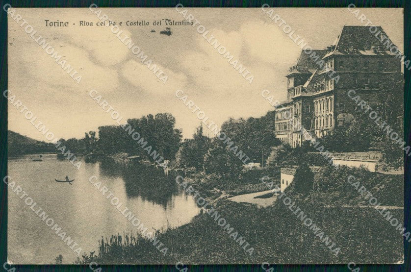 Torino Città Castello del Valentino Riva Po cartolina MZ9000 – fronte