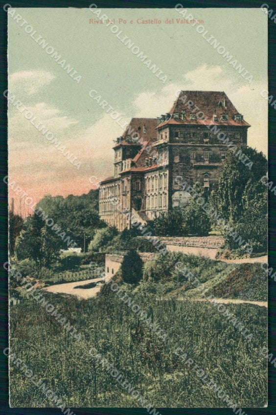 Torino Città Castello del Valentino Riva Po cartolina MZ9001 – fronte