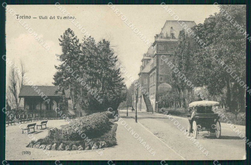 Torino Città Viali del Valentino Calesse cartolina MZ9002 – fronte