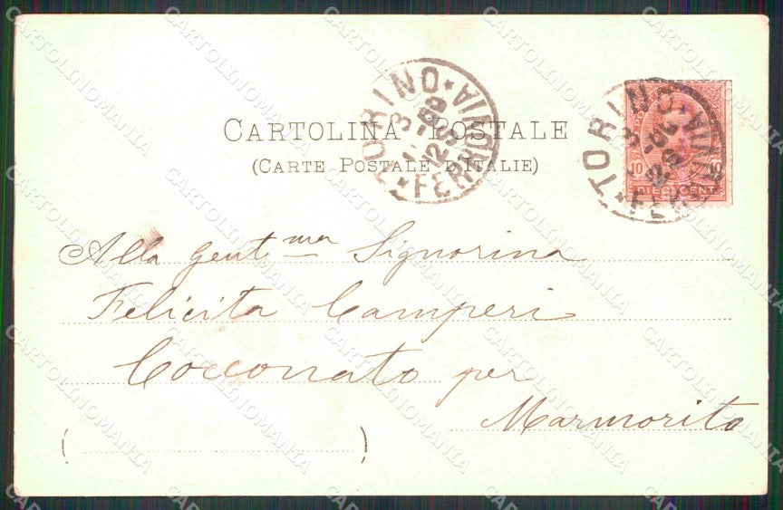 Torino Città Castello del Valentino Kunzli cartolina MZ9011 – retro