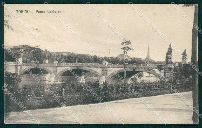 Torino Città Ponte Umberto I RIFILATA cartolina MZ9040 – fronte