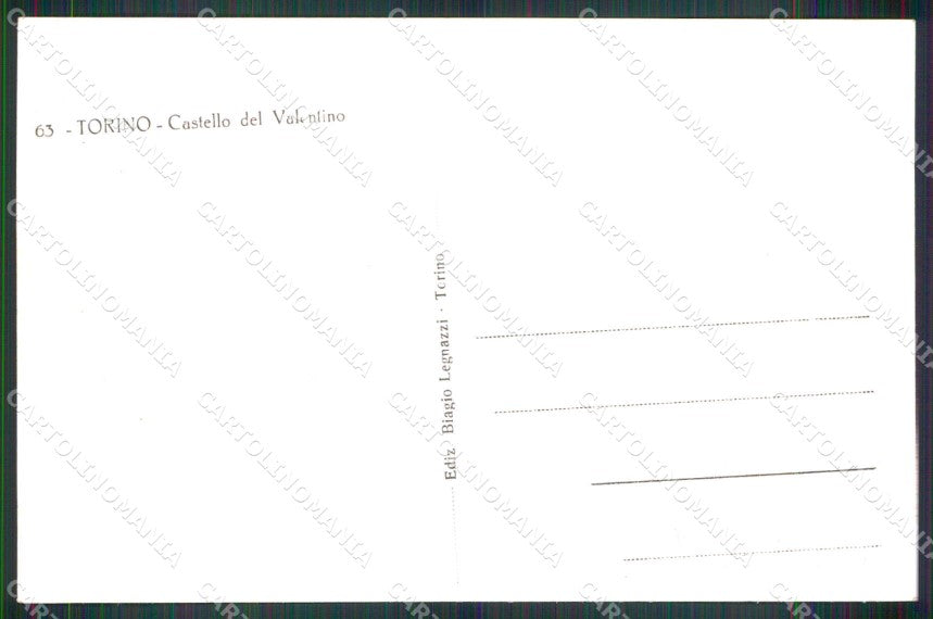 Torino Città Castello del Valentino Foto cartolina MZ9050 – retro