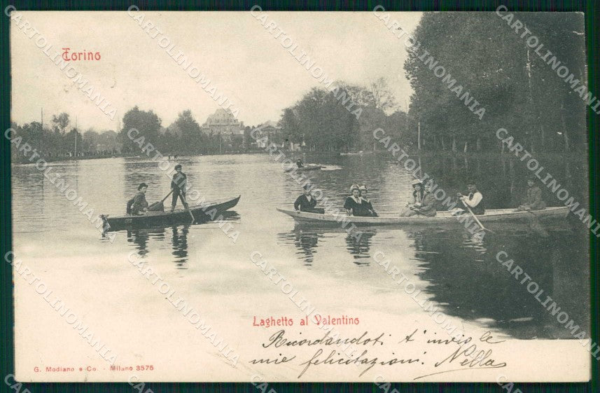 Torino Città Laghetto Valentino Barche Modiano 3575 cartolina MZ9058 – fronte