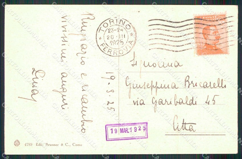 Torino Città Parco Valentino Brunner 4789 cartolina MZ9071 – retro