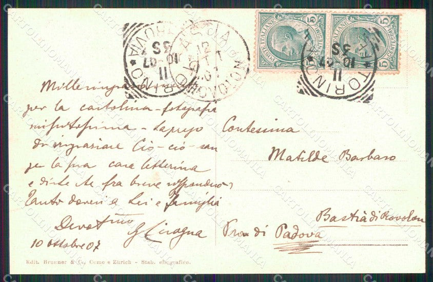 Torino Città Latteria Svizzera Valentino Brunner 4545 cartolina MZ9076 – retro