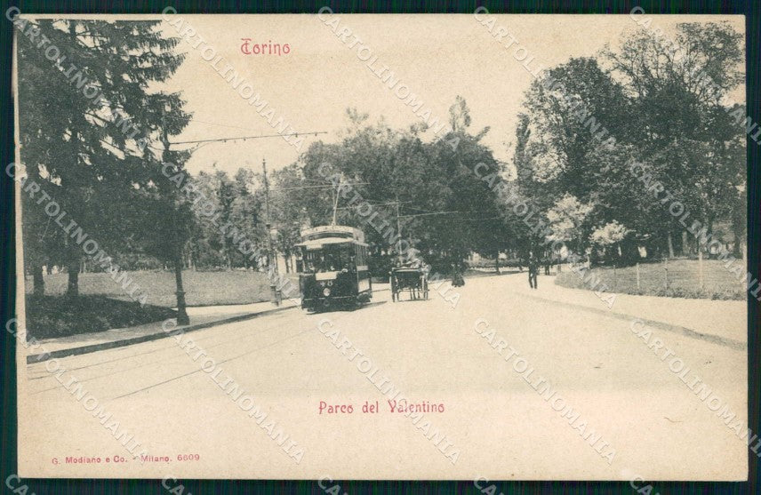 Torino Città Parco del Valentino Tram Modiano 6609 cartolina MZ9090 – fronte