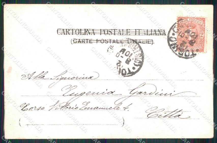 Torino Città Laghetto Valentino Ghiacciato Pattinatori Foto cartolina MZ9100 – retro