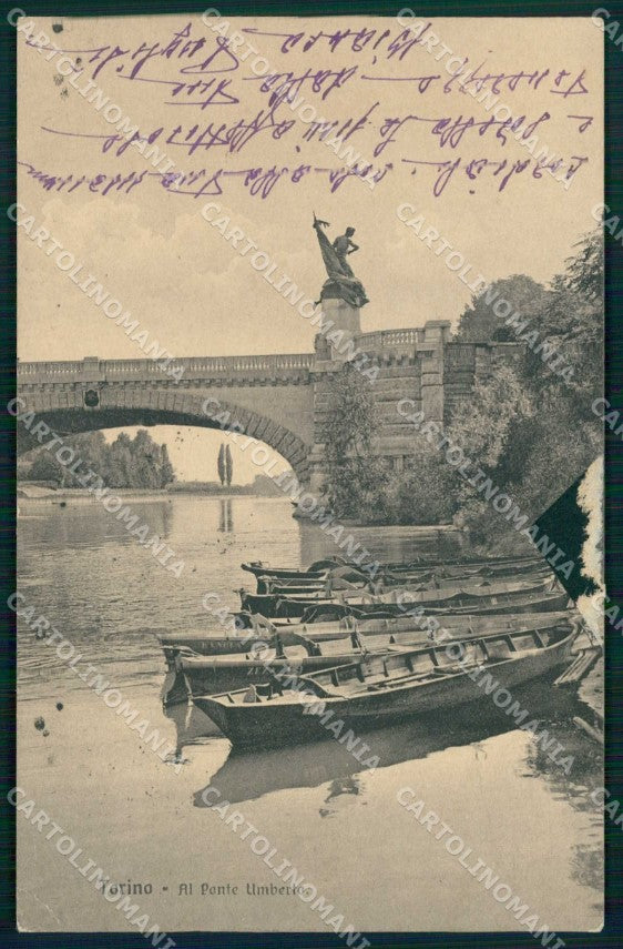 Torino Città Ponte Umberto I Barche Brunner 12434 cartolina MZ9110 – fronte