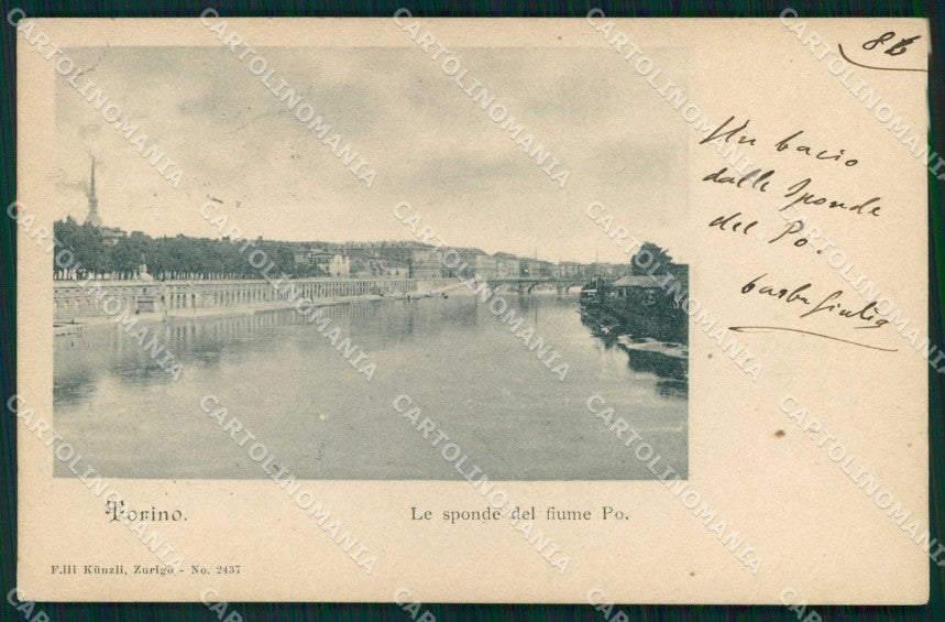 Torino Città Sponde Fiume Po Kunzli 2437 cartolina MZ9118 – fronte