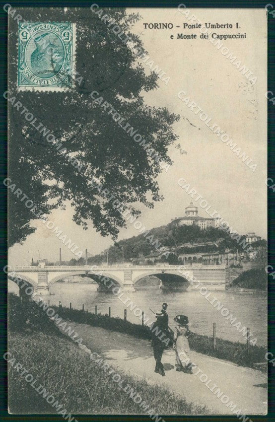 Torino Città Ponte Umberto I Monte dei Cappuccini cartolina MZ9129 – fronte