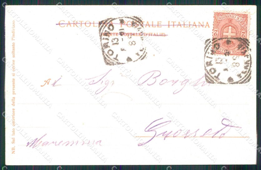 Torino Città Ponte Ferro Po Monte dei Cappuccini Barche cartolina MZ9132 – retro