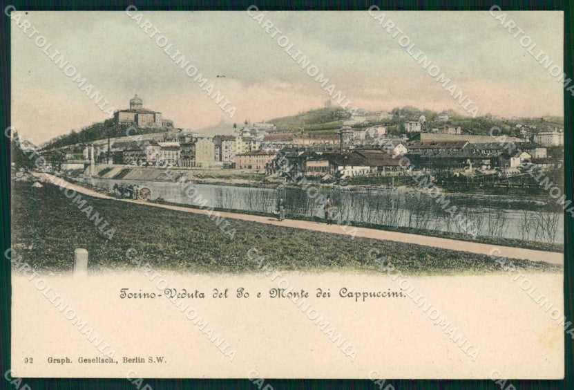 Torino Città Veduta del Po Monte dei Cappuccini cartolina MZ9148 – fronte