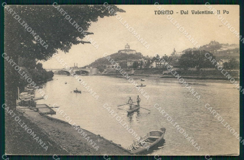 Torino Città Fiume Po Barche Valentino cartolina MZ9156 – fronte