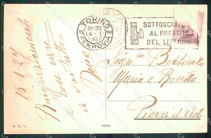 Torino Città Fiume Po Barche Valentino cartolina MZ9156 – retro