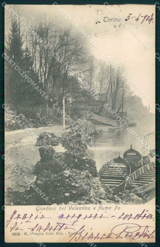 Torino Città Giardino del Valentino Fiume Po Barche cartolina MZ9162 – fronte