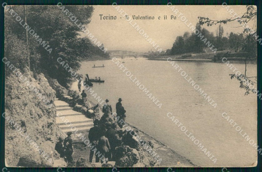 Torino Città Giardino del Valentino Fiume Po Barche cartolina MZ9163 – fronte