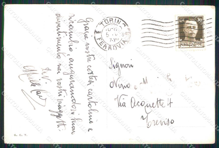 Torino Città Rive del Po Monte dei Cappuccini Foto cartolina MZ9184 – retro