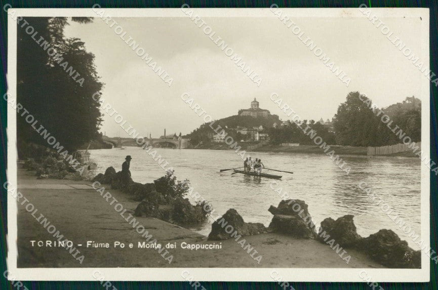 Torino Città Fiume Po Barca Monte dei Cappuccini Foto cartolina MZ9188 – fronte