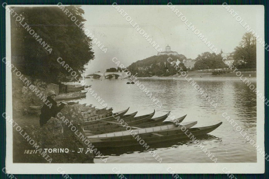 Torino Città Fiume Po Barche Foto cartolina MZ9190 – fronte