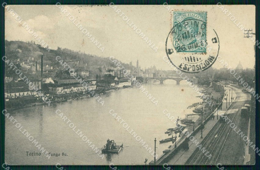 Torino Città Lungo Po Barche cartolina MZ9214 – fronte