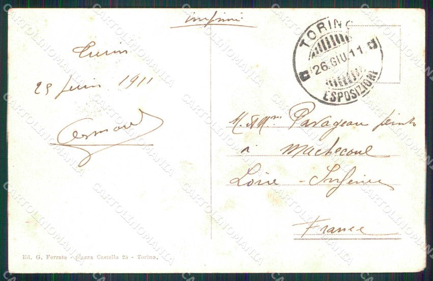 Torino Città Lungo Po Barche cartolina MZ9214 – retro