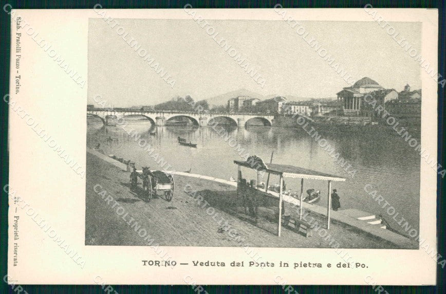 Torino Città Veduta Ponte in Pietra Fiume Po cartolina MZ9216 – fronte