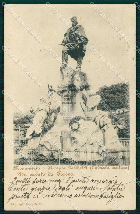 Torino Città Saluto da Monumento Giuseppe Garibaldi cartolina MZ9222 – fronte