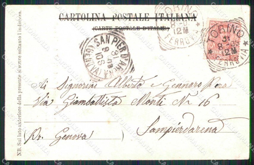Torino Città Saluto da Monumento Giuseppe Garibaldi cartolina MZ9222 – retro