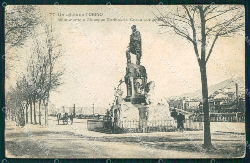 Torino Città Saluto da Monumento Giuseppe Garibaldi cartolina MZ9227 – fronte