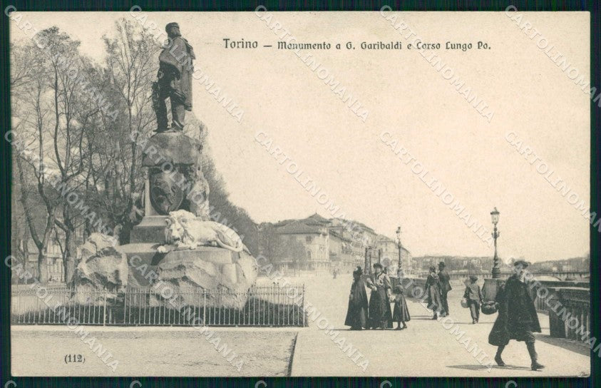 Torino Città Monumento Giuseppe Garibaldi Corso Lungo Po cartolina MZ9228 – fronte