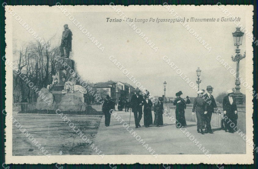 Torino Città Monumento Garibaldi Via Lungo Po Passeggiata cartolina MZ9229 – fronte