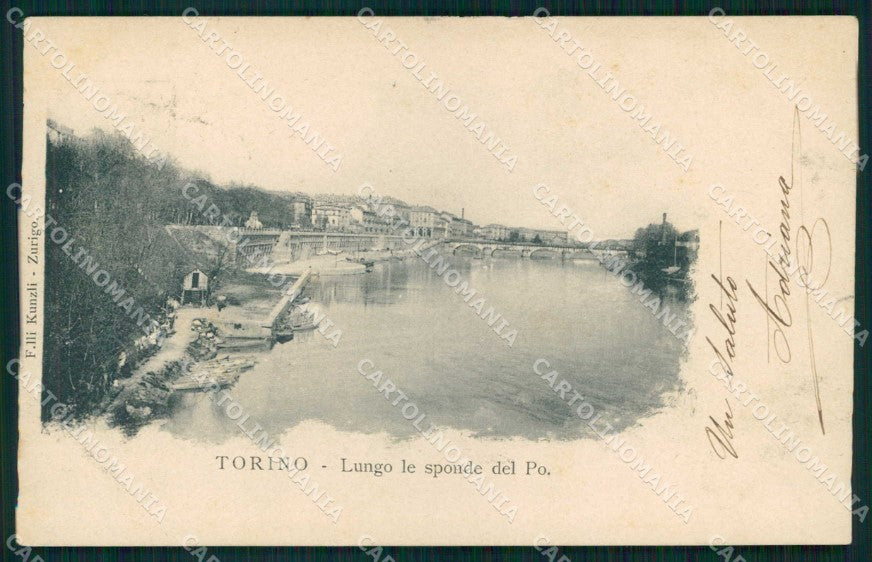 Torino Città Lungo le Sponde del Po Kunzli cartolina MZ9241 – fronte
