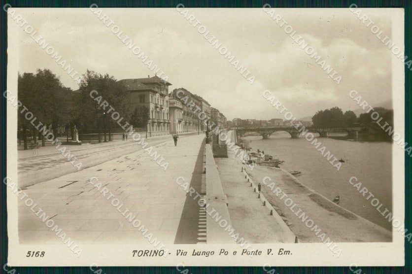 Torino Città Via Lungo Po Ponte Vittorio Emanuele Foto cartolina MZ9247 – fronte
