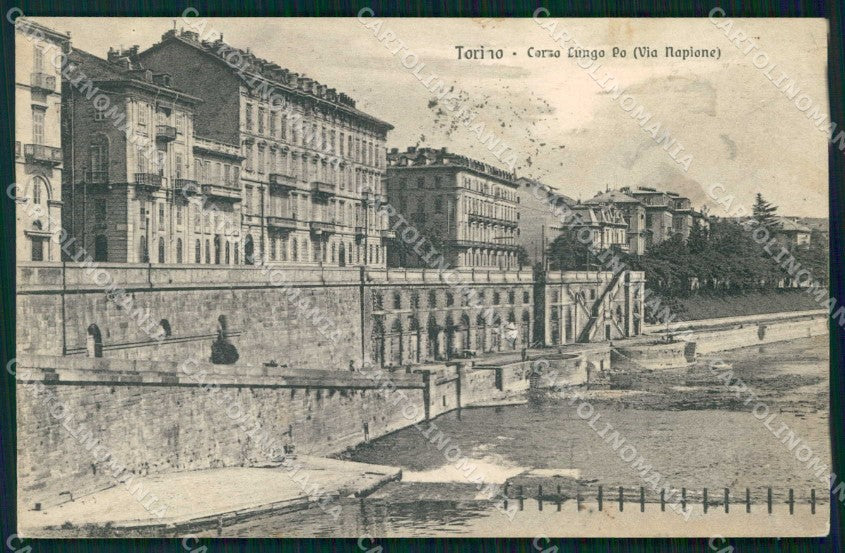 Torino Città Corso Lungo Po Via Napione ABRASA cartolina MZ9252 – fronte