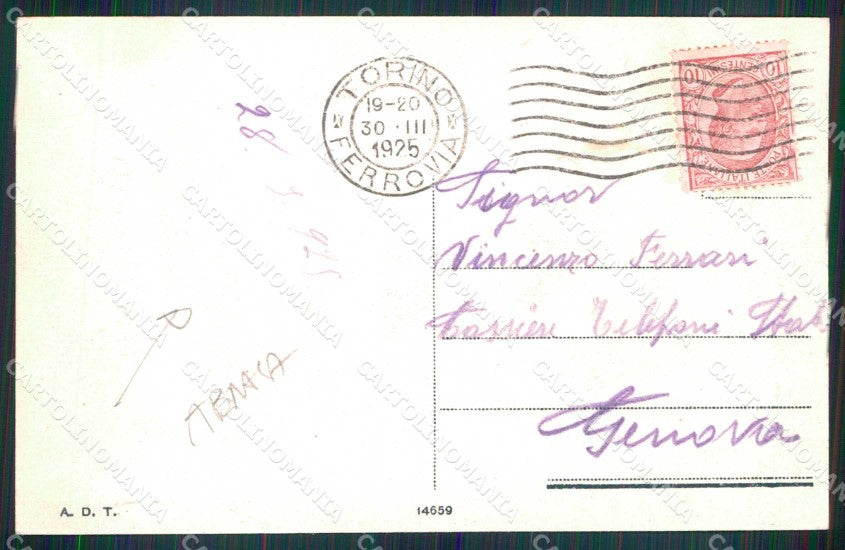 Torino Città Monte dei Cappuccini ABRASA cartolina MZ9254 – retro