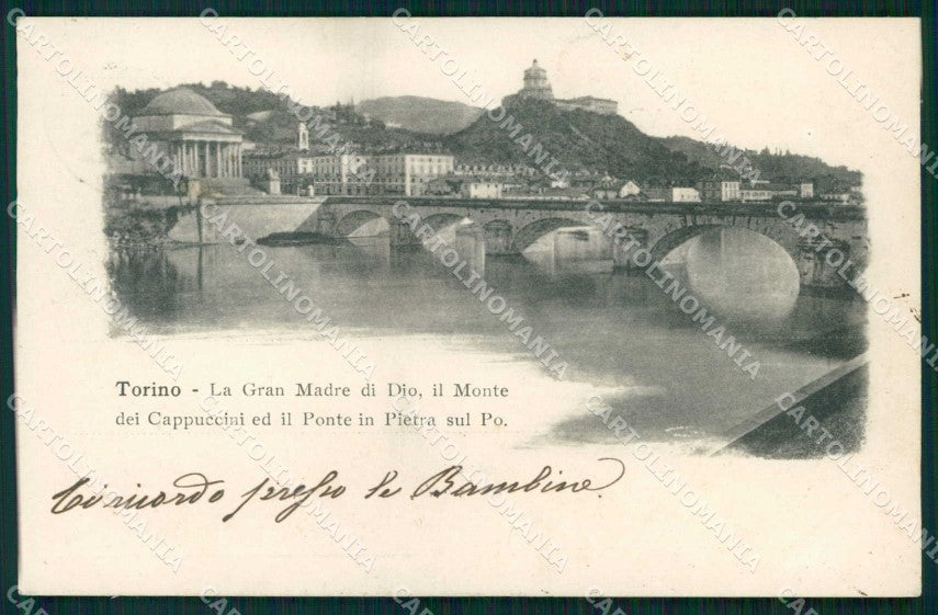 Torino Città Gran Madre di Dio Monte Cappuccini Ponte sul Po cartolina MZ9262 – fronte