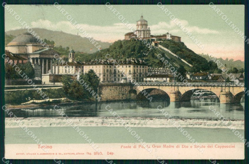Torino Città Gran Madre di Dio Monte Cappuccini Ponte sul Po cartolina MZ9263 – fronte