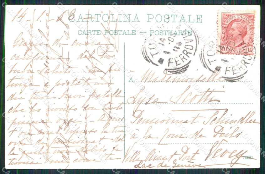 Torino Città Gran Madre di Dio Monte Cappuccini Ponte sul Po cartolina MZ9263 – retro