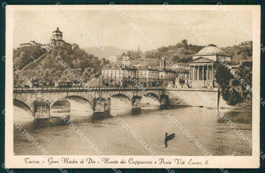 Torino Città Monte Cappuccini Gran Madre di Dio Ponte Tram cartolina MZ9267 – fronte