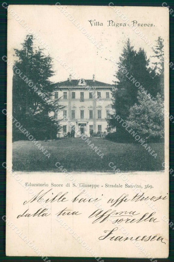 Torino Città Educatorio Suore San Giuseppe Villa Nigra ABRASA cartolina MZ9313 – fronte